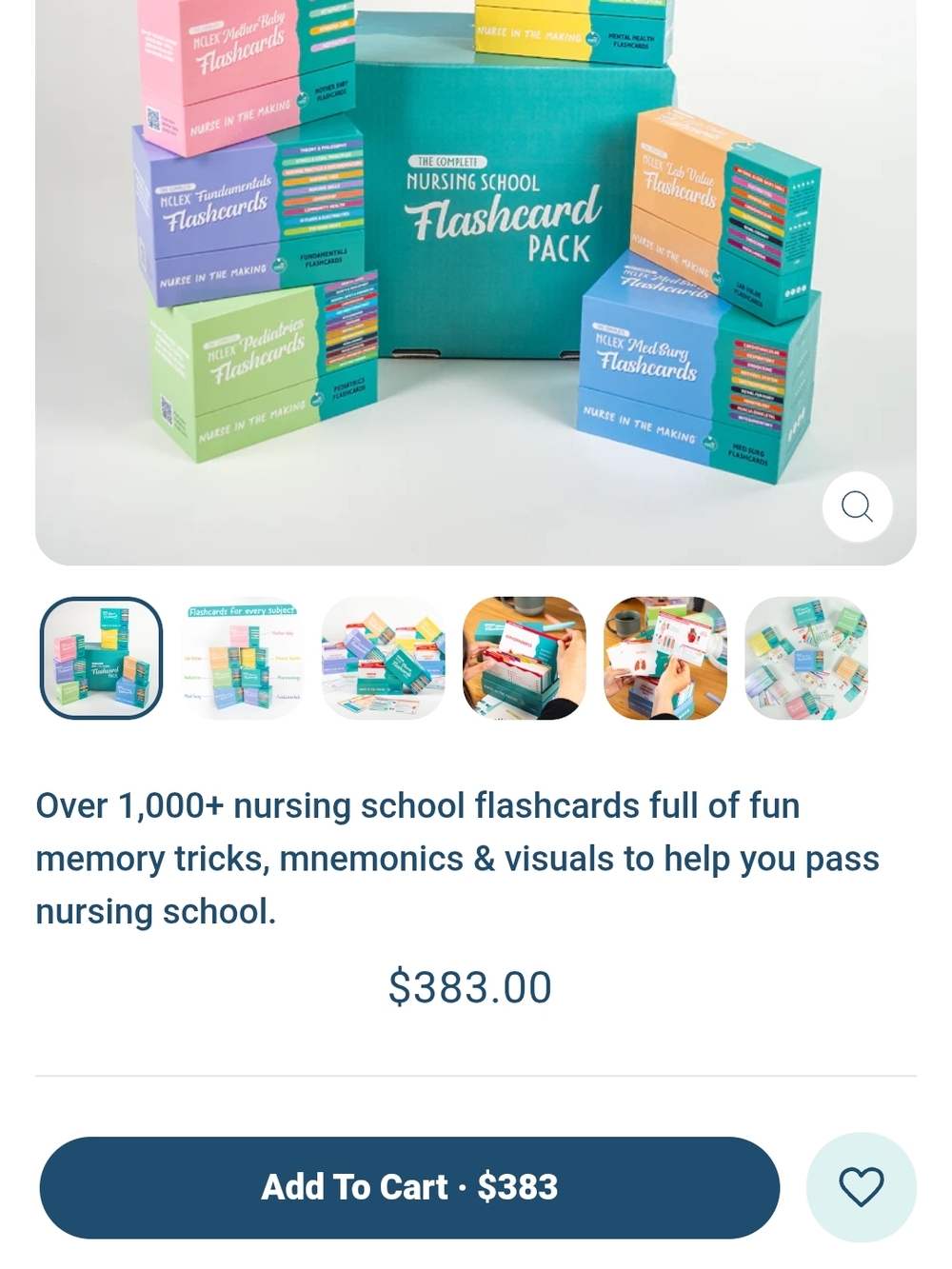 The Complete Nursing School Flashcard Pack - Teal & Multicolor